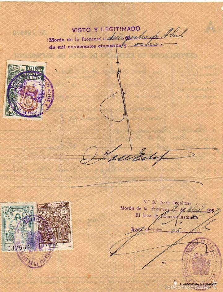 Sellos: Certificaci&oacute;n en extracto de acta de nacimiento. - Foto 2