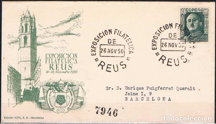 Sellos: 1950.- REUS (TARRAGONA) A BARCELONA - Foto 1