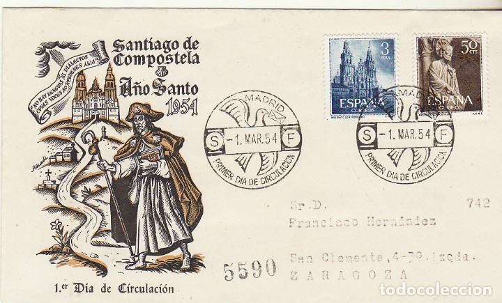 PD : 1130/1. AÑO SANTO COMPOSTELANO. 1954 (Sellos - España - II Centenario De 1.950 a 1.975 - Cartas)