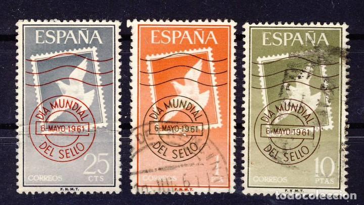 Selos: 1961.- 6 MAYO.- D&Iacute;A MUNDIAL DEL SELLO.- ED.1348-1350.- usados.- (2)