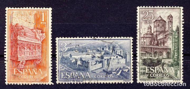Sellos: 1963.-REAL MONASTERIO DE SANTA MAR&Iacute;A DE POBLET.- ED. 1494-96.-SERIE CORTA (2)