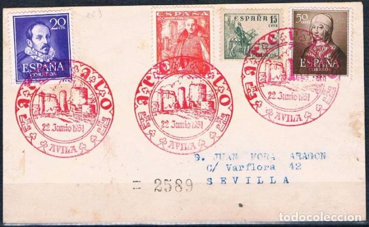 Sellos: 1951.-  AR&Eacute;VALO (&Aacute;VILA) A SEVILLA - Foto 1