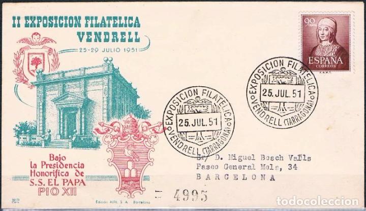 Sellos: 1951.-  VENDRELL A BARCELONA - Foto 1