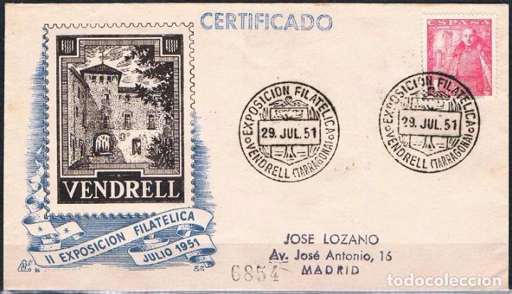Sellos: 1951.-  VENDRELL (TARRAGONA) A MADRID - Foto 1