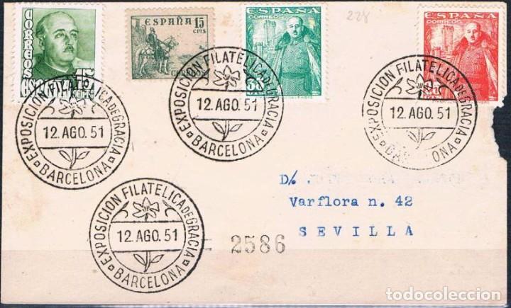 Sellos: 1951.-  BARCELONA A SEVILLA - Foto 1