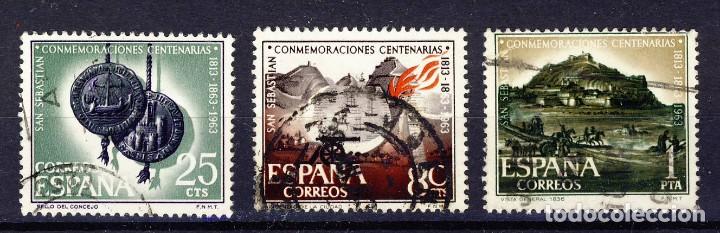 Selos: 1963.- CONMEMORACIONES CENTENARIAS DE SAN SEBASTI&Aacute;N.- ED. 1516-18.- (1)