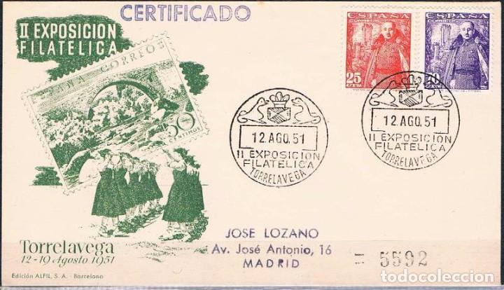 Sellos: 1951.-  TORRELAVEGA A MADRID - Foto 1