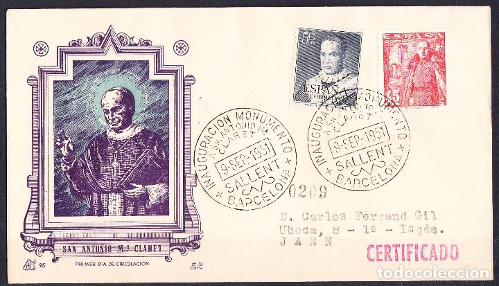 Sellos: 1951.-  SALLENT (BARCELONA) A JA&Eacute;N - Foto 1