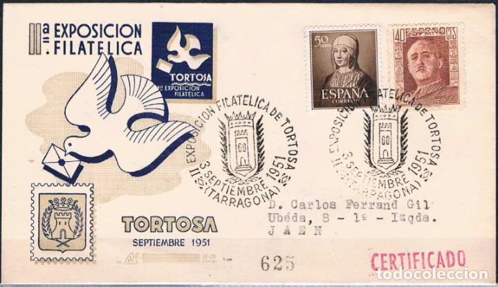 Sellos: 1951.- TORTOSA (TARRAGONA) A JA&Eacute;N - Foto 1