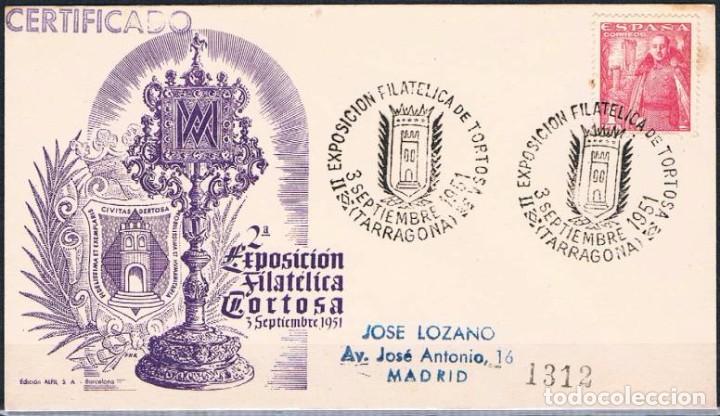 Sellos: 1951.- TORTOSA (TARRAGONA) A MADRID - Foto 1