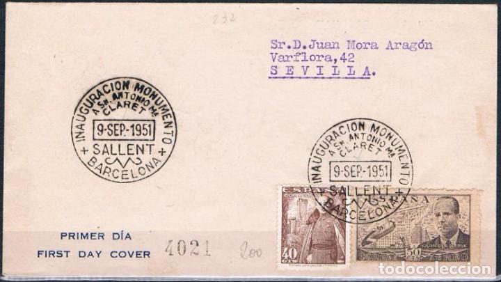 Sellos: 1951.-  SALLENT (BARCELONA) A SEVILLA - Foto 1
