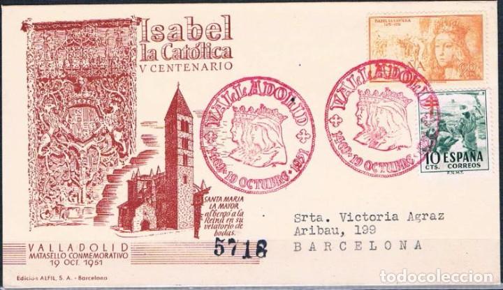Sellos: 1951.-  VALLADOLID A BARCELONA - Foto 1