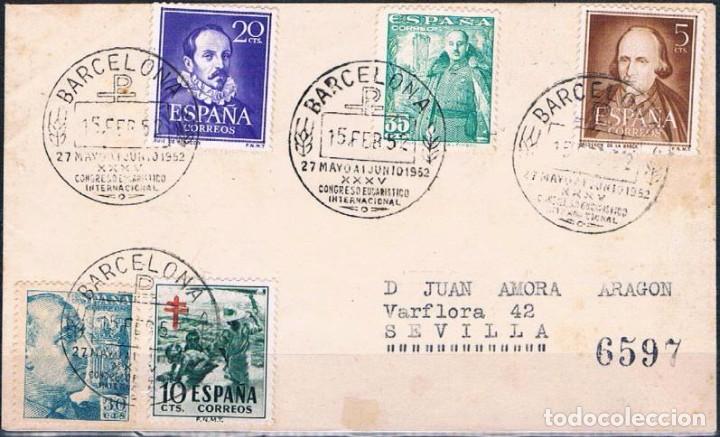 Sellos: 1952.-  BARCELONA A SEVILLA - Foto 1