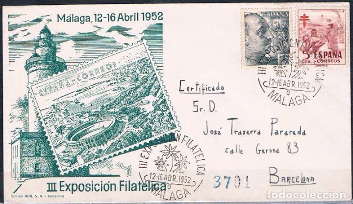 Sellos: 1952.-  MALAGA A BARCELONA - Foto 1