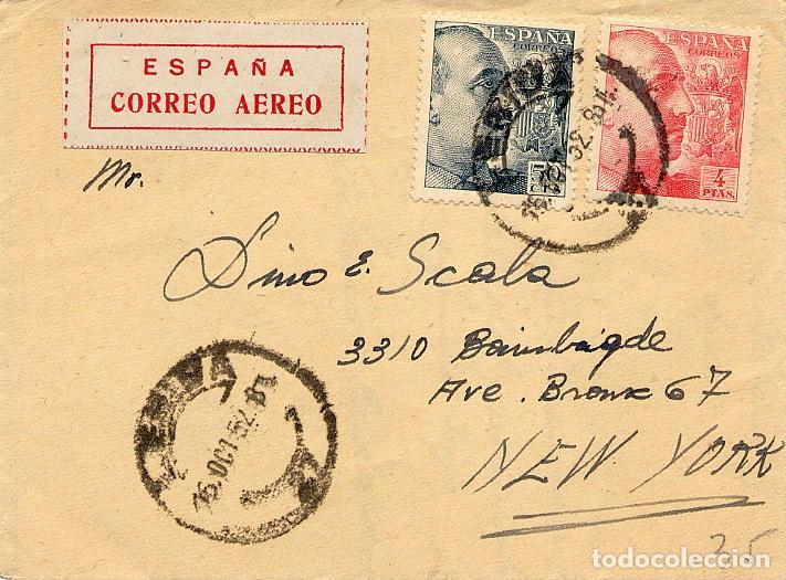 Sellos: SOBRE DE L&Eacute;RIDA A USA 16 OCT 1952 - Foto 1