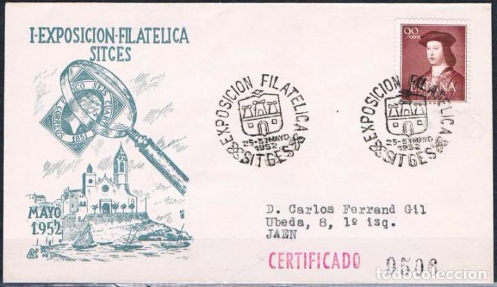 Sellos: 1952.-  SITGES (BARCELONA) A JA&Eacute;N - Foto 1