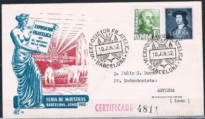 Sellos: 1952.-  BARCELONA A ASTORGA (LE&Oacute;N) - Foto 1