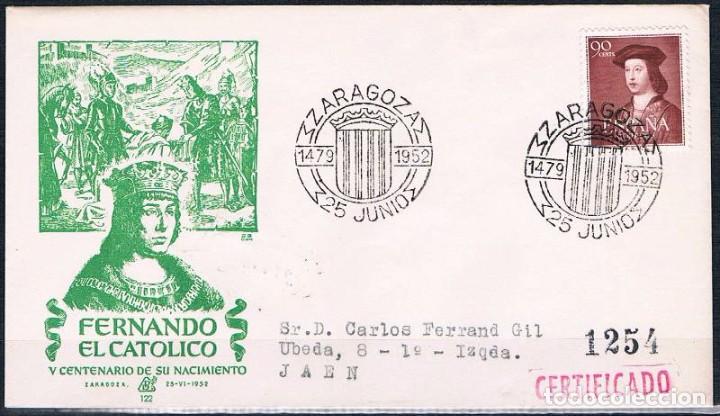 Sellos: 1952.-  ZARAGOZA A JA&Eacute;N - Foto 1
