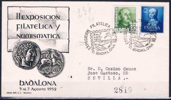 Sellos: 1952.-  BADALONA A SEVILLA - Foto 1