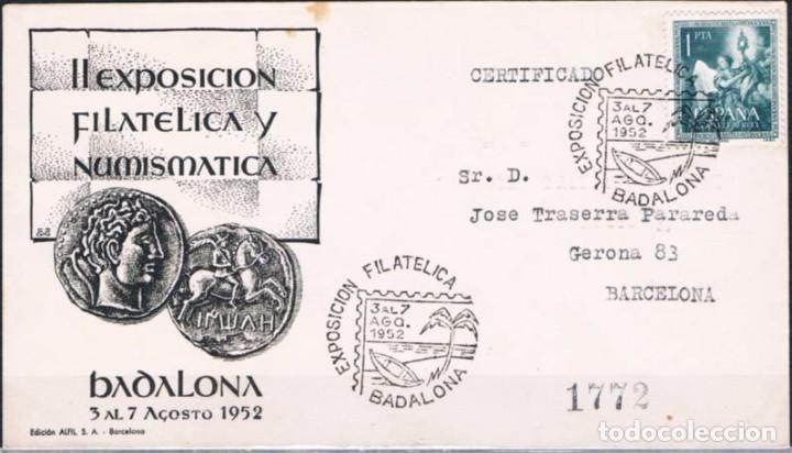 Sellos: 1952.-  BADALONA A GERONA (BARCELONA - Foto 1