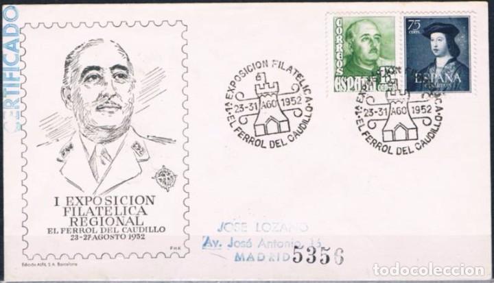 Sellos: 1952.-  FERROL (A CORU&Ntilde;A) A MADRID - Foto 1