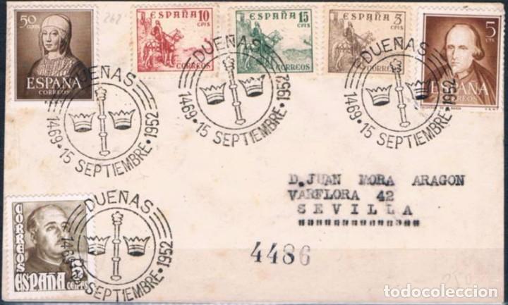 Sellos: 1952.-  DUE&Ntilde;AS (PALENCIA) A SEVILLA - Foto 1