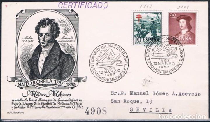 Sellos: 1953.-  MAH&Oacute;N (BALEARES) A SEVILLA - Foto 1