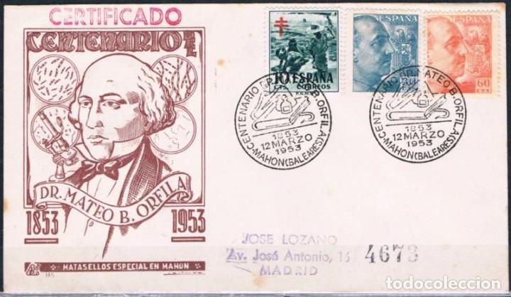 Sellos: 1953.-  MAH&Oacute;N (BALEARES) A MADRID - Foto 1