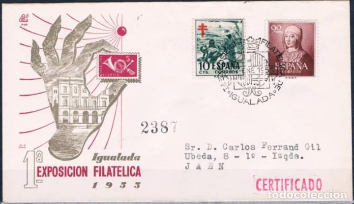 Sellos: 1955.- IGUALADA (BARCELONA) A JA&Eacute;N - Foto 1