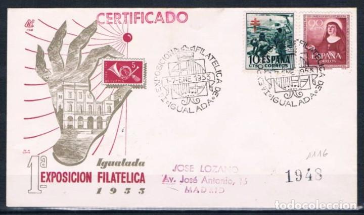 Sellos: 1953.-  IGUALADA (BARCELONA) A MADRID - Foto 1