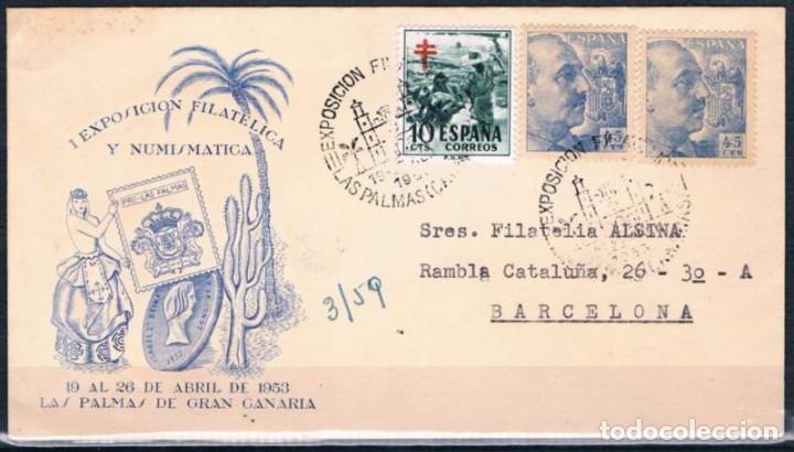 Sellos: 1953.-  LAS PALMAS O BARCELONA - Foto 1