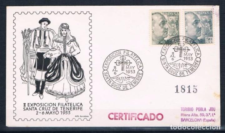 Sellos: 1953.-  TENERIFE A BARCELONA - Foto 1