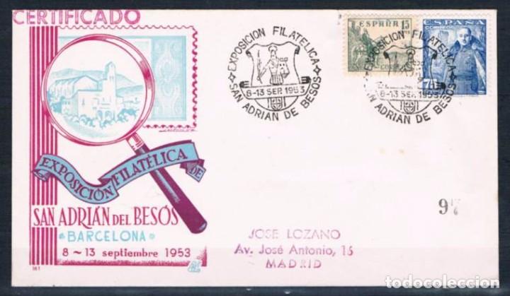 Sellos: 1953.-  ADRI&Aacute;N DE BES&Oacute;S (BARCELONA) A MADRID - Foto 1