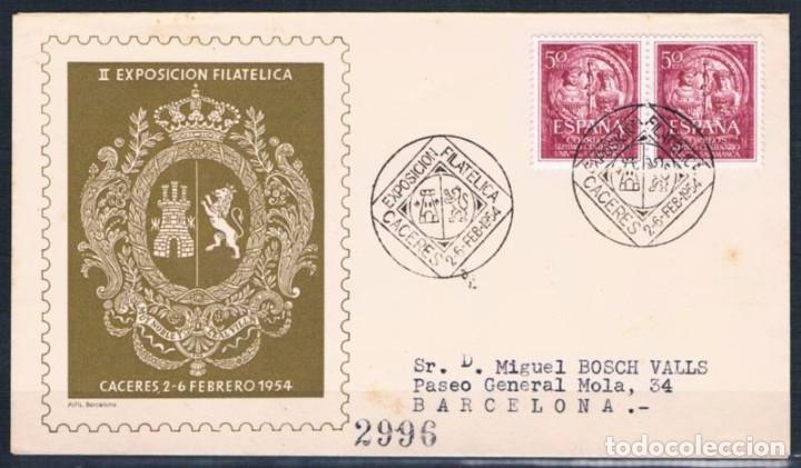 Sellos: 1954.-  C&Aacute;CERES A BARCELONA - Foto 1