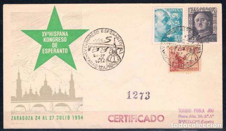 Sellos: 1954.-  ZARAGOZA A BARCELONA - Foto 1