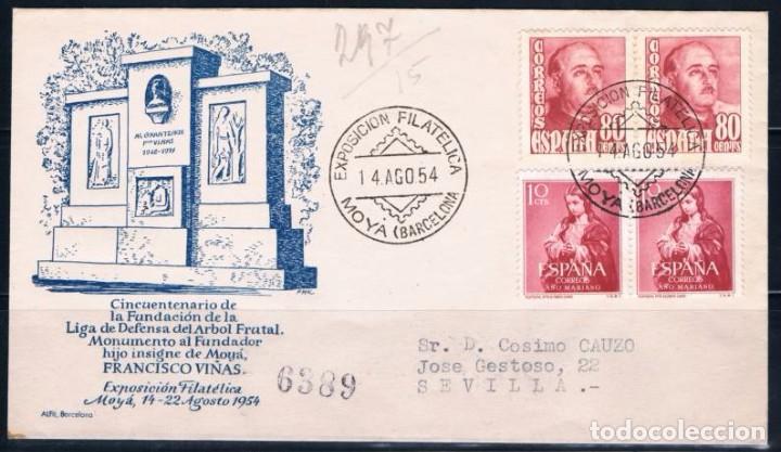 Sellos: 1954.- MOY&Aacute; (BARCELONA) A SEVILLA - Foto 1