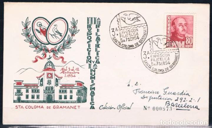 Sellos: 1954.-  SANTA COLOMA DE GRAMANET A BARCELONA - Foto 1