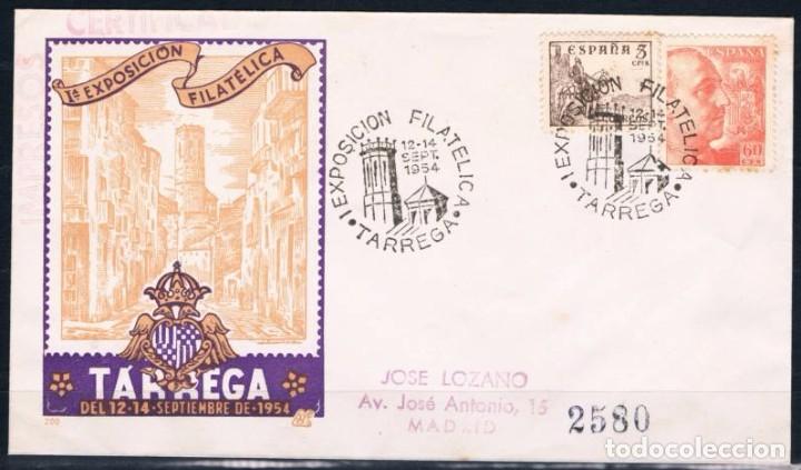 Sellos: 1954.-  TARREGA (M&Eacute;RIDA) A MADRID - Foto 1