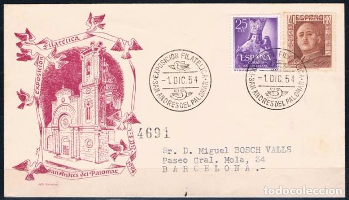 Sellos: 1954.- SAN ANDR&Eacute;S DEL PALOMAR A BARCELONA - Foto 1