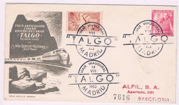 Sellos: Espa&ntilde;a. Sobre circulado con matasello especial del Talgo - Foto 1