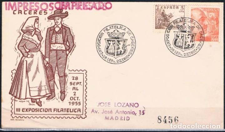 Sellos: 1955.-  C&Aacute;CERES A MADRID - Foto 1
