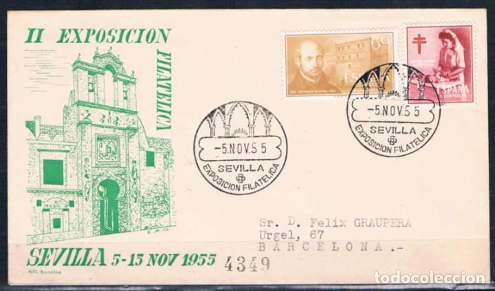 Sellos: 1955.-  SEVILLA A BARCELONA - Foto 1