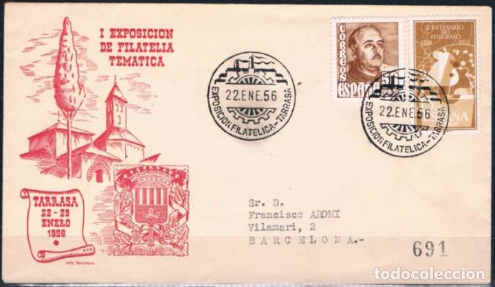 Sellos: 1956.-  TARRASA A BARCELONA - Foto 1