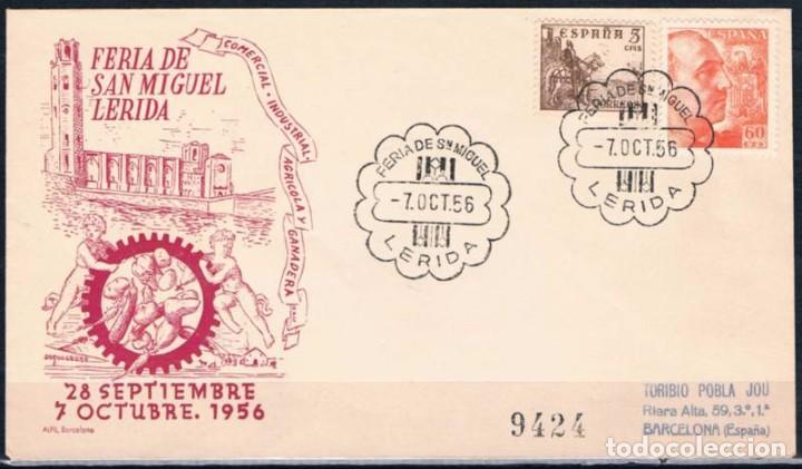 Sellos: 1956.-  L&Eacute;RIDA A BARCELONA - Foto 1