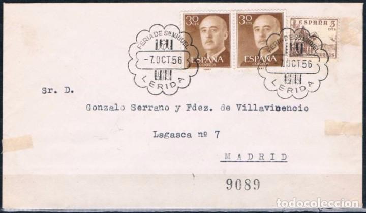 Sellos: 1956.-  L&Eacute;RIDA A MADRID - Foto 1