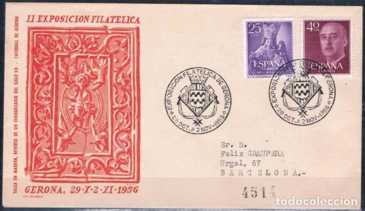 Sellos: 1956.-  GERONA A BARCELONA - Foto 1