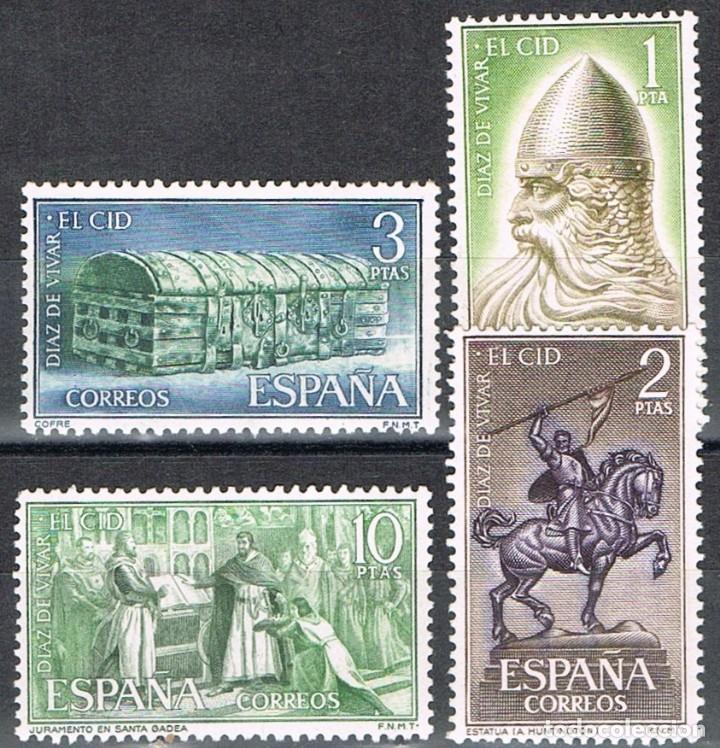 Sellos: 0212. Serie completa EL CID 1962, Edifil num 1444-1447 ** - Foto 1