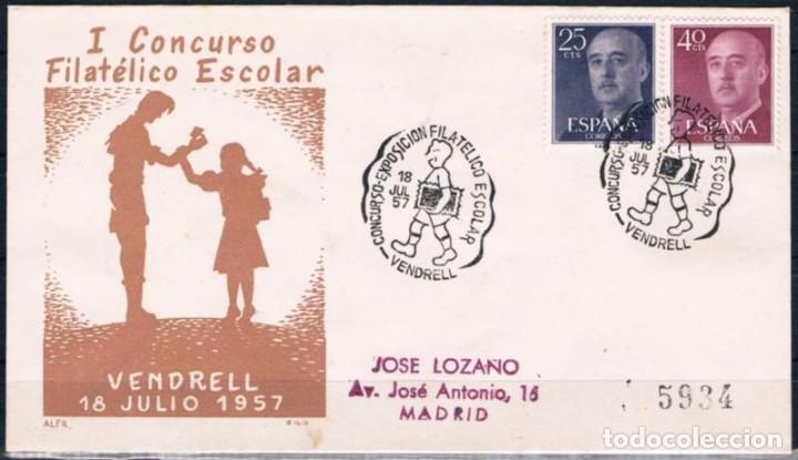 Sellos: 1957.-  VENDRELL A MADRID - Foto 1