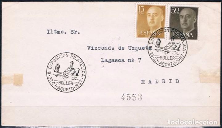 Sellos: 1957.- SOLLER (BARCELONA) A MADRID - Foto 1