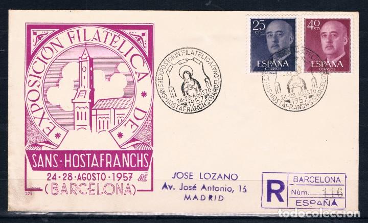 Sellos: 1957.-  HOSTAFRANCHS (BARCELONA) A MADRID - Foto 1